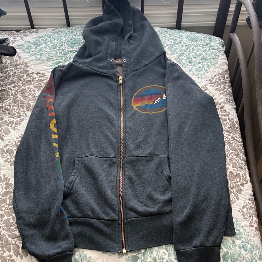 Aviator Nation Black Hoodie with Yellow Logo Accent